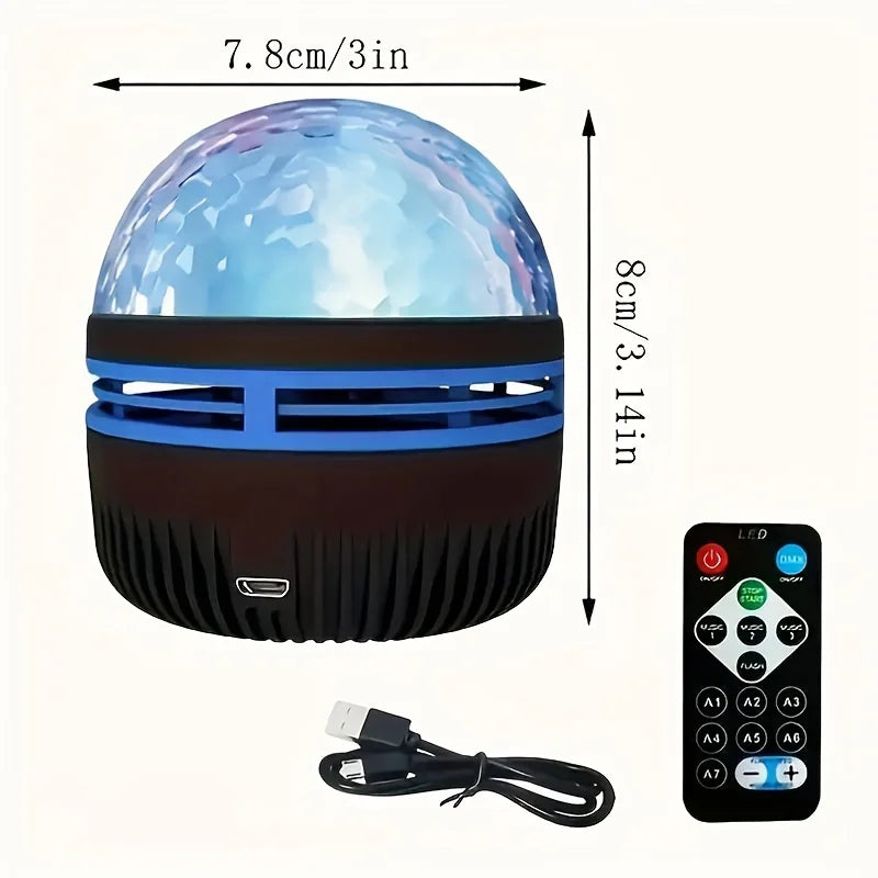 LED 별빛 가득 갤럭시 오션 웨이브 프로젝터 – RGB 스마트 리모컨 램프, KTV USB 크리스마스 조명, 자동 회전, 홈 침실 인테리어
